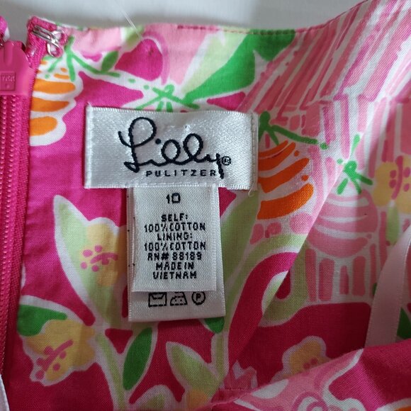 Vintage Lilly Pulitzer Y2K Umbrella Jungle Slathouse Rock Mini Dress Size 10 - Picture 10 of 11